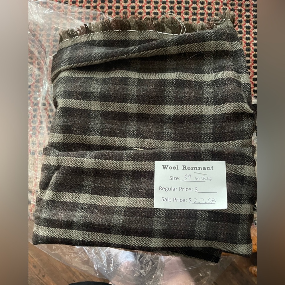 Plaid Wool fabric Remnant